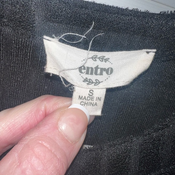 Entro Black Velour Wide Leg Jumpsuit - Picture 7 of 8